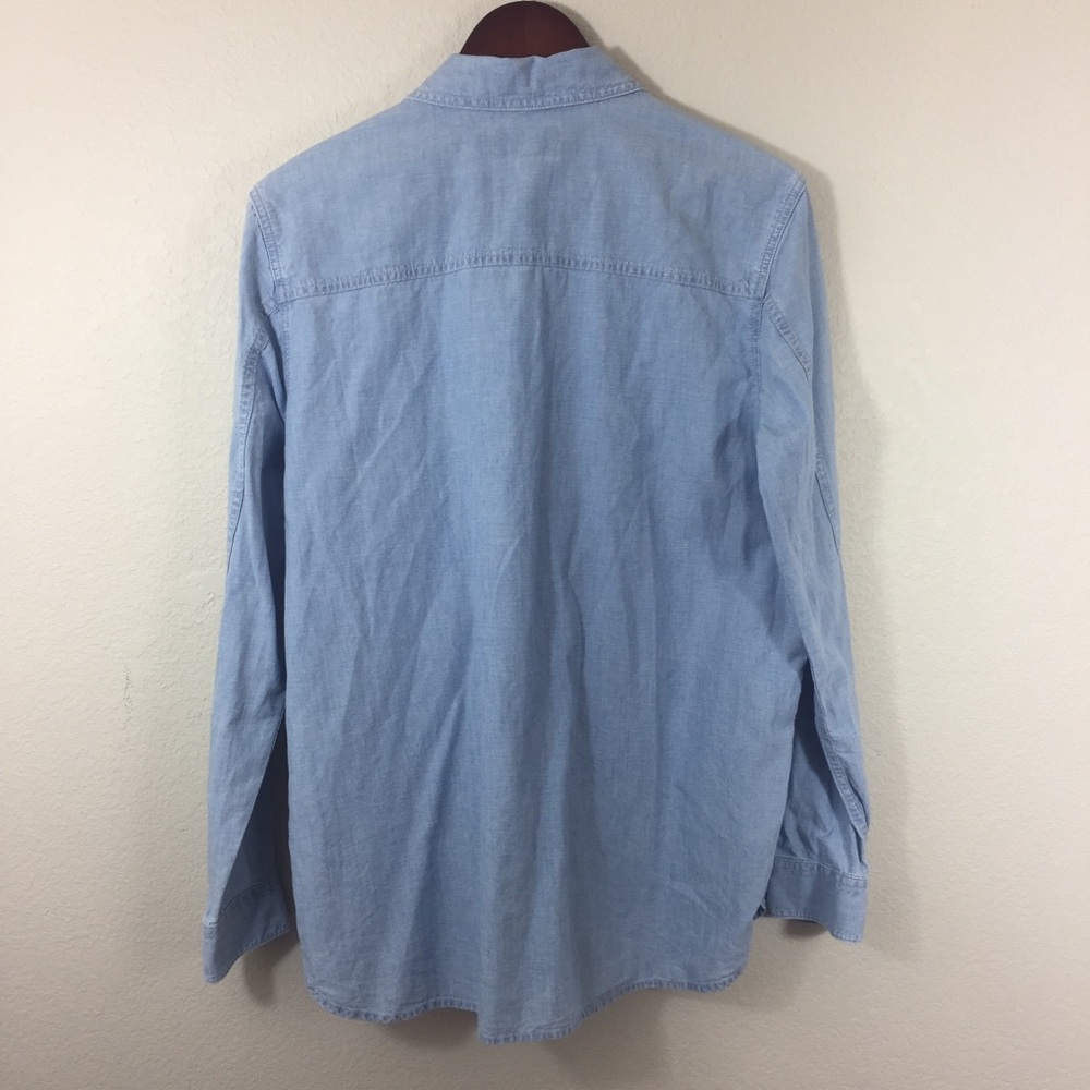 Lucky Brand Chambray Button Up Shirt L - Picture 2 of 8